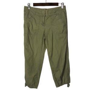Ann Taylor LOFT Green Y2K Cropped Cargo Pants 2